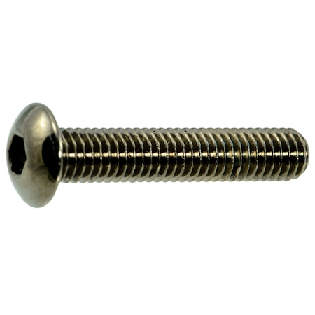 Midwest Fastener #10-32 Socket Head Cap Screw, Button-Head, Black Chrome Plated Steel, 1 in Length, 6 PK 33983
